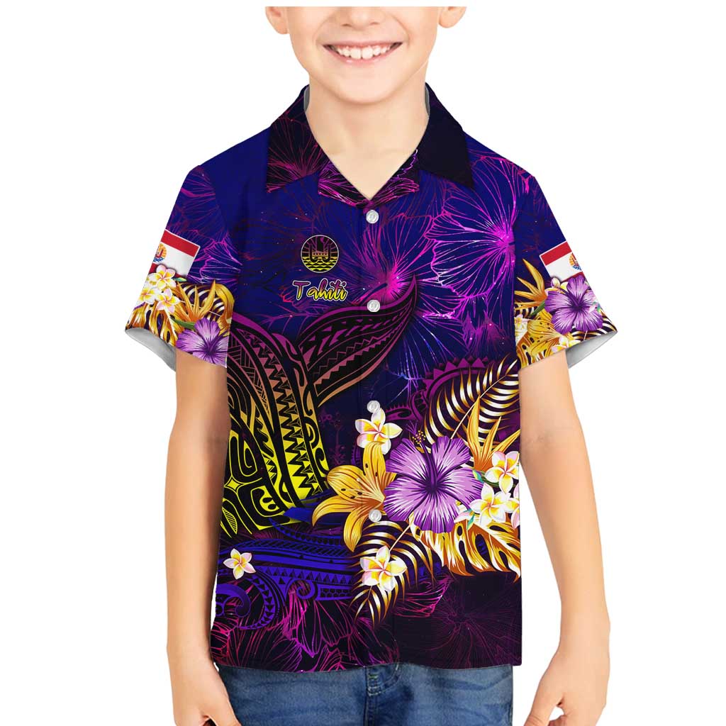 Tahiti French Polynesia Family Matching Mermaid Dress and Hawaiian Shirt Whale Hibiscus Polynesian