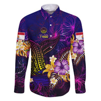 Tahiti French Polynesia Family Matching Puletasi and Hawaiian Shirt Whale Hibiscus Polynesian