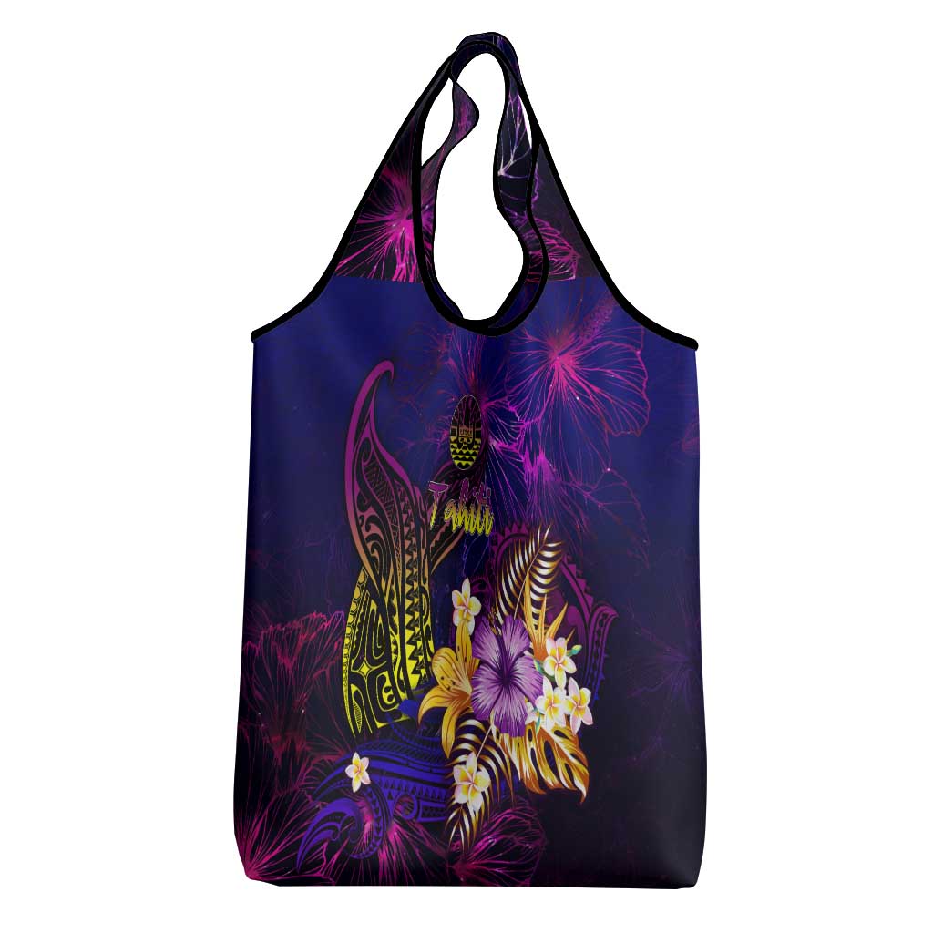 Tahiti French Polynesia Grocery Bag Whale Hibiscus Polynesian DT02 - Polynesian Pride