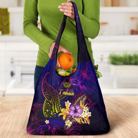 Tahiti French Polynesia Grocery Bag Whale Hibiscus Polynesian DT02 - Polynesian Pride