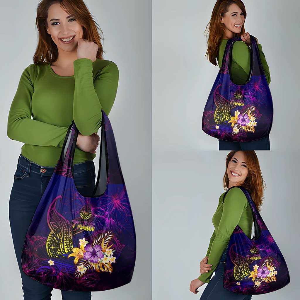 Tahiti French Polynesia Grocery Bag Whale Hibiscus Polynesian DT02 - Polynesian Pride