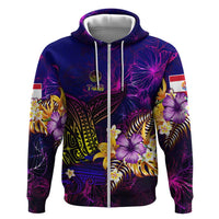 Tahiti French Polynesia Hoodie Whale Hibiscus Polynesian