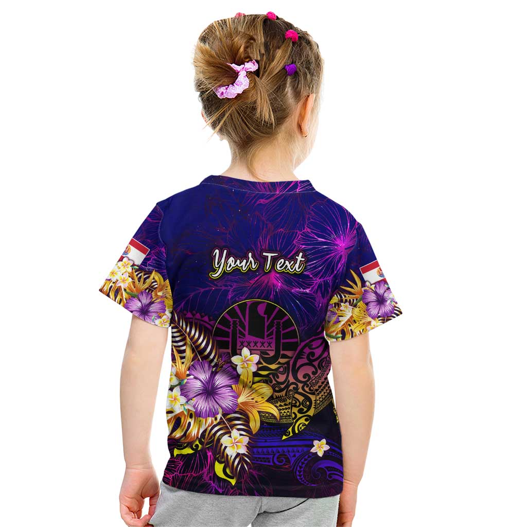 Tahiti French Polynesia Kid T Shirt Whale Hibiscus Polynesian