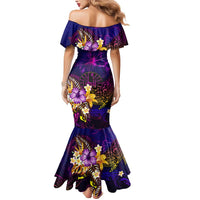 Tahiti French Polynesia Mermaid Dress Whale Hibiscus Polynesian