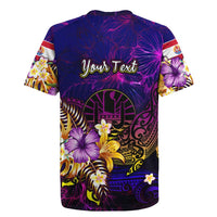 Tahiti French Polynesia Rugby Jersey Whale Hibiscus Polynesian