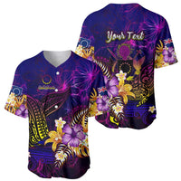 Cook Islands Baseball Jersey Whale Hibiscus Polynesian
