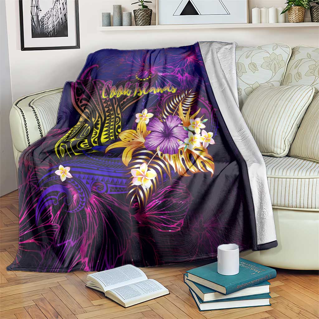 Cook Islands Blanket Whale Hibiscus Polynesian DT02 Purple - Polynesian Pride