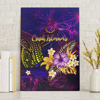 Cook Islands Canvas Wall Art Whale Hibiscus Polynesian DT02 Without Frame Purple - Polynesian Pride
