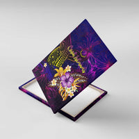 Cook Islands Canvas Wall Art Whale Hibiscus Polynesian DT02 With Frame Purple - Polynesian Pride