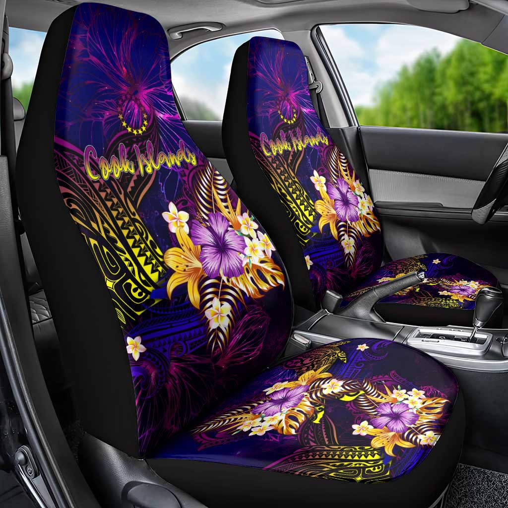 Cook Islands Car Seat Cover Whale Hibiscus Polynesian