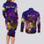 Cook Islands Couples Matching Long Sleeve Bodycon Dress and Long Sleeve Button Shirt Whale Hibiscus Polynesian
