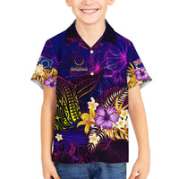 Cook Islands Family Matching Off The Shoulder Long Sleeve Dress and Hawaiian Shirt Whale Hibiscus Polynesian