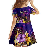 Cook Islands Family Matching Off Shoulder Short Dress and Hawaiian Shirt Whale Hibiscus Polynesian