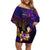 Cook Islands Family Matching Off Shoulder Short Dress and Hawaiian Shirt Whale Hibiscus Polynesian