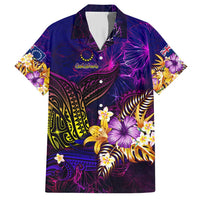 Cook Islands Family Matching Short Sleeve Bodycon Dress and Hawaiian Shirt Whale Hibiscus Polynesian