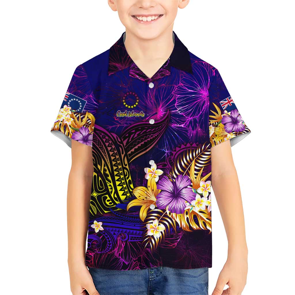 Cook Islands Family Matching Short Sleeve Bodycon Dress and Hawaiian Shirt Whale Hibiscus Polynesian