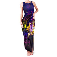 Cook Islands Family Matching Tank Maxi Dress and Hawaiian Shirt Whale Hibiscus Polynesian