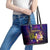 Cook Islands Leather Tote Bag Whale Hibiscus Polynesian