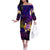 Cook Islands Off The Shoulder Long Sleeve Dress Whale Hibiscus Polynesian