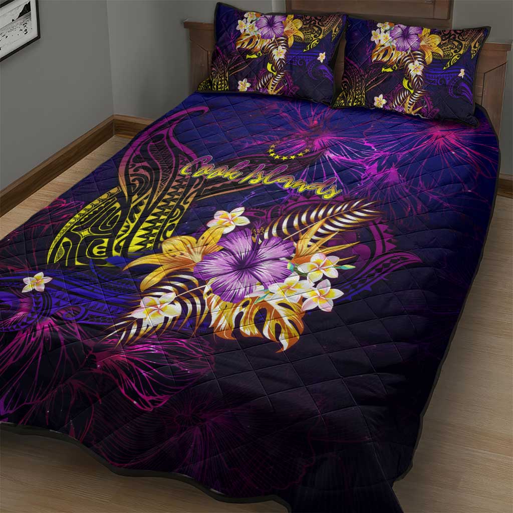 Cook Islands Quilt Bed Set Whale Hibiscus Polynesian DT02 - Polynesian Pride