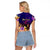 Cook Islands Raglan Cropped T Shirt Whale Hibiscus Polynesian
