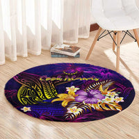 Cook Islands Round Carpet Whale Hibiscus Polynesian