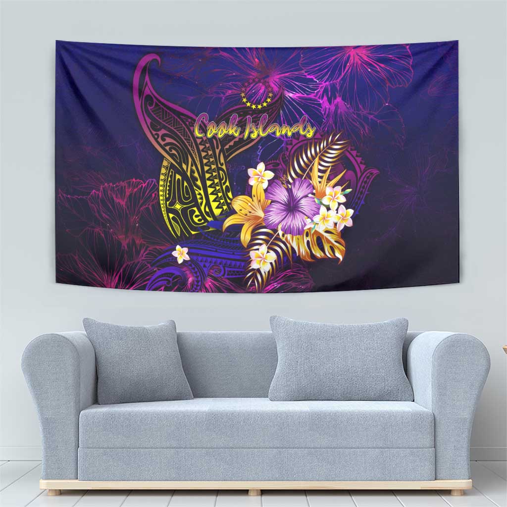 Cook Islands Tapestry Whale Hibiscus Polynesian