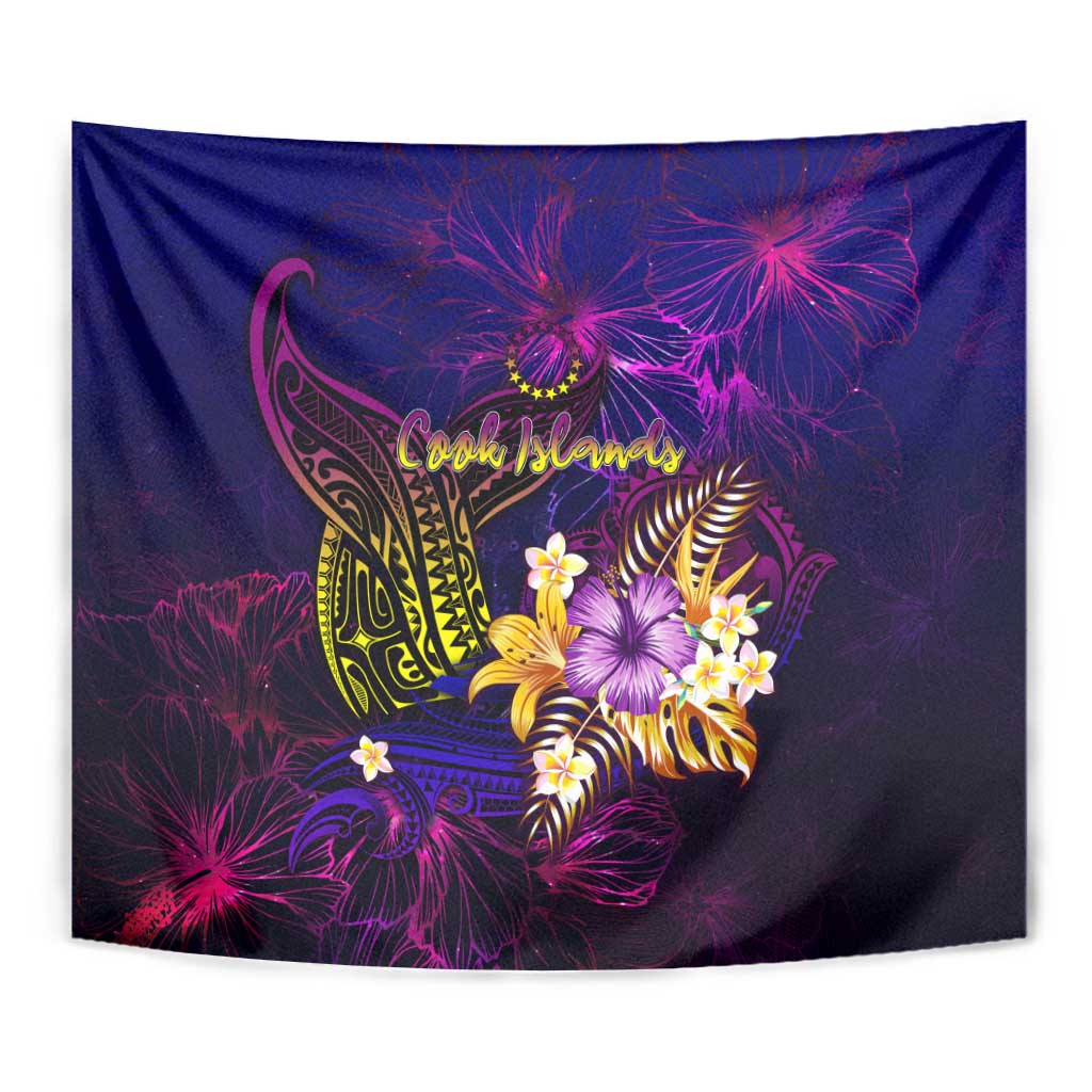 Cook Islands Tapestry Whale Hibiscus Polynesian