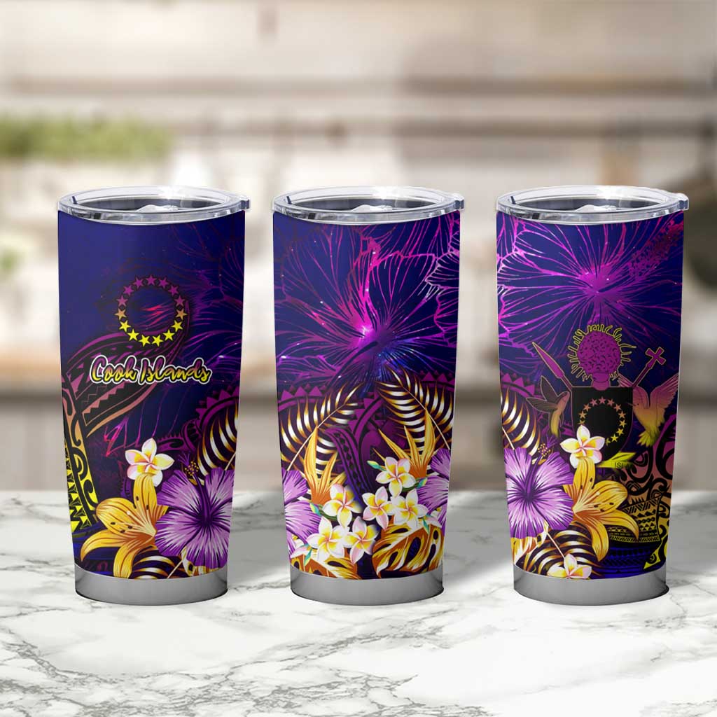 Cook Islands Tumbler Cup Whale Hibiscus Polynesian