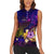 Cook Islands Women Sleeveless Polo Shirt Whale Hibiscus Polynesian