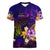 Cook Islands Women V-Neck T-Shirt Whale Hibiscus Polynesian