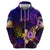 Cook Islands Zip Hoodie Whale Hibiscus Polynesian