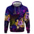 Cook Islands Zip Hoodie Whale Hibiscus Polynesian