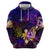 Cook Islands Zip Hoodie Whale Hibiscus Polynesian