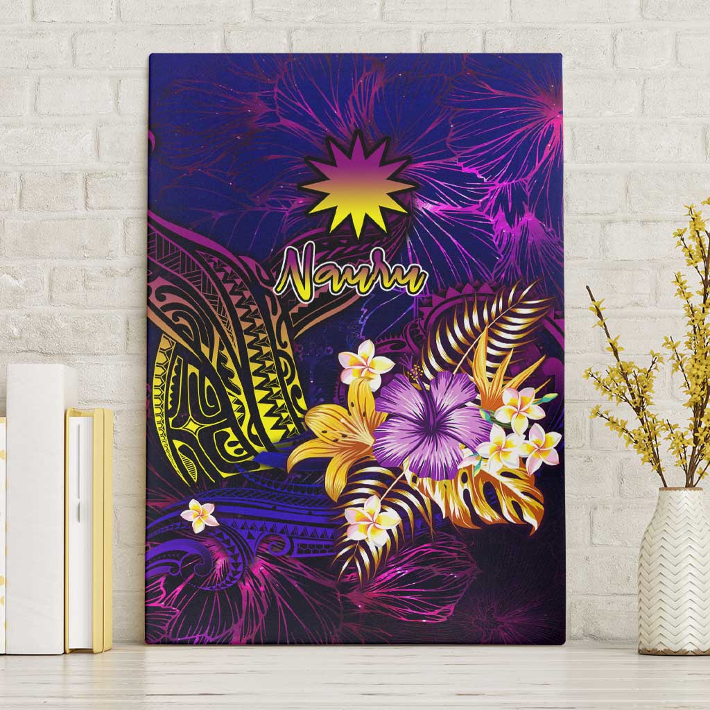 Nauru Canvas Wall Art Whale Hibiscus Polynesian