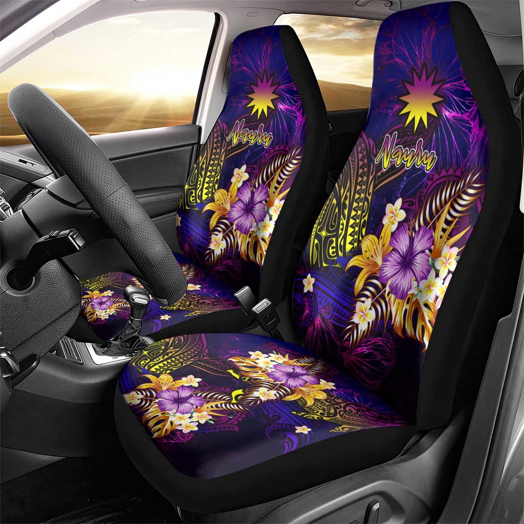 Nauru Car Seat Cover Whale Hibiscus Polynesian