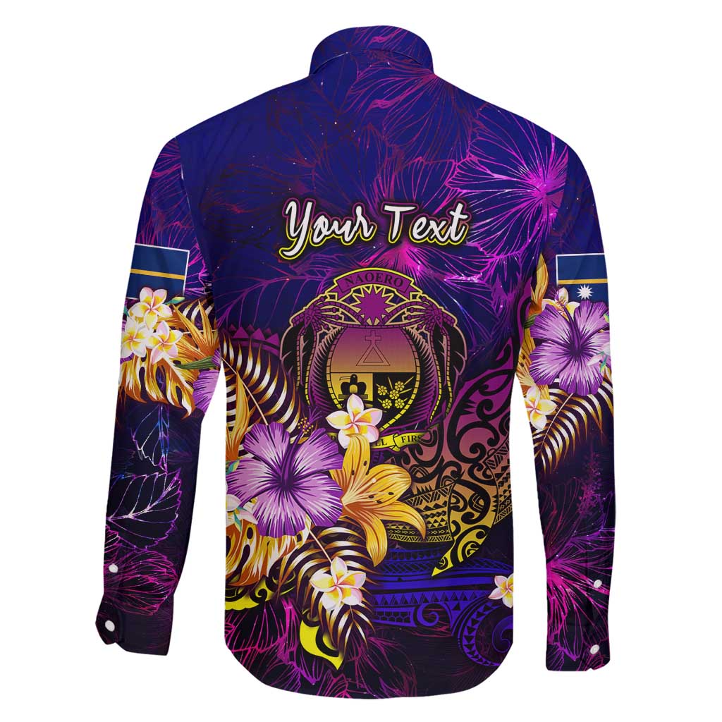 Nauru Family Matching Long Sleeve Bodycon Dress and Hawaiian Shirt Whale Hibiscus Polynesian