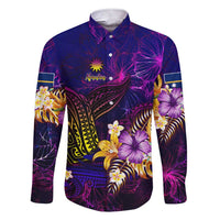 Nauru Family Matching Short Sleeve Bodycon Dress and Hawaiian Shirt Whale Hibiscus Polynesian