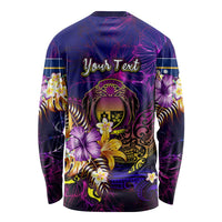 Nauru Long Sleeve Shirt Whale Hibiscus Polynesian