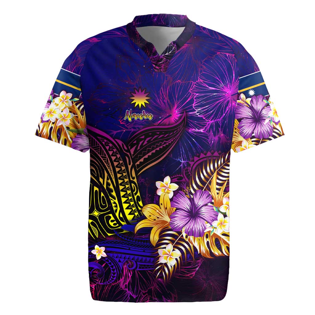 Nauru Rugby Jersey Whale Hibiscus Polynesian