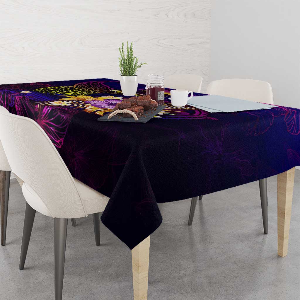 Nauru Tablecloth Whale Hibiscus Polynesian