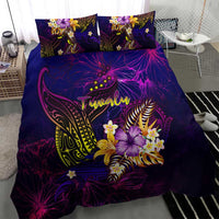 Tuvalu Bedding Set Whale Hibiscus Polynesian