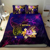Tuvalu Bedding Set Whale Hibiscus Polynesian