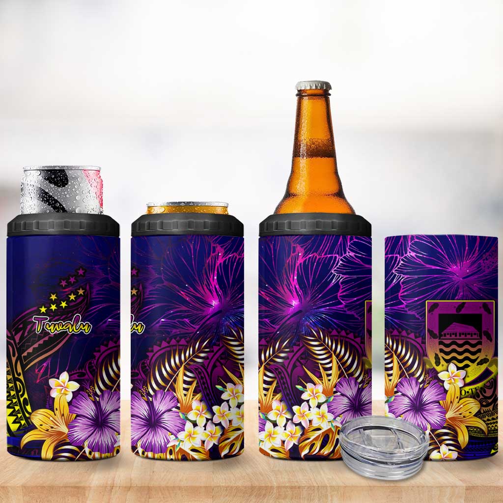 Tuvalu 4 in 1 Can Cooler Tumbler Whale Hibiscus Polynesian DT02 - Polynesian Pride
