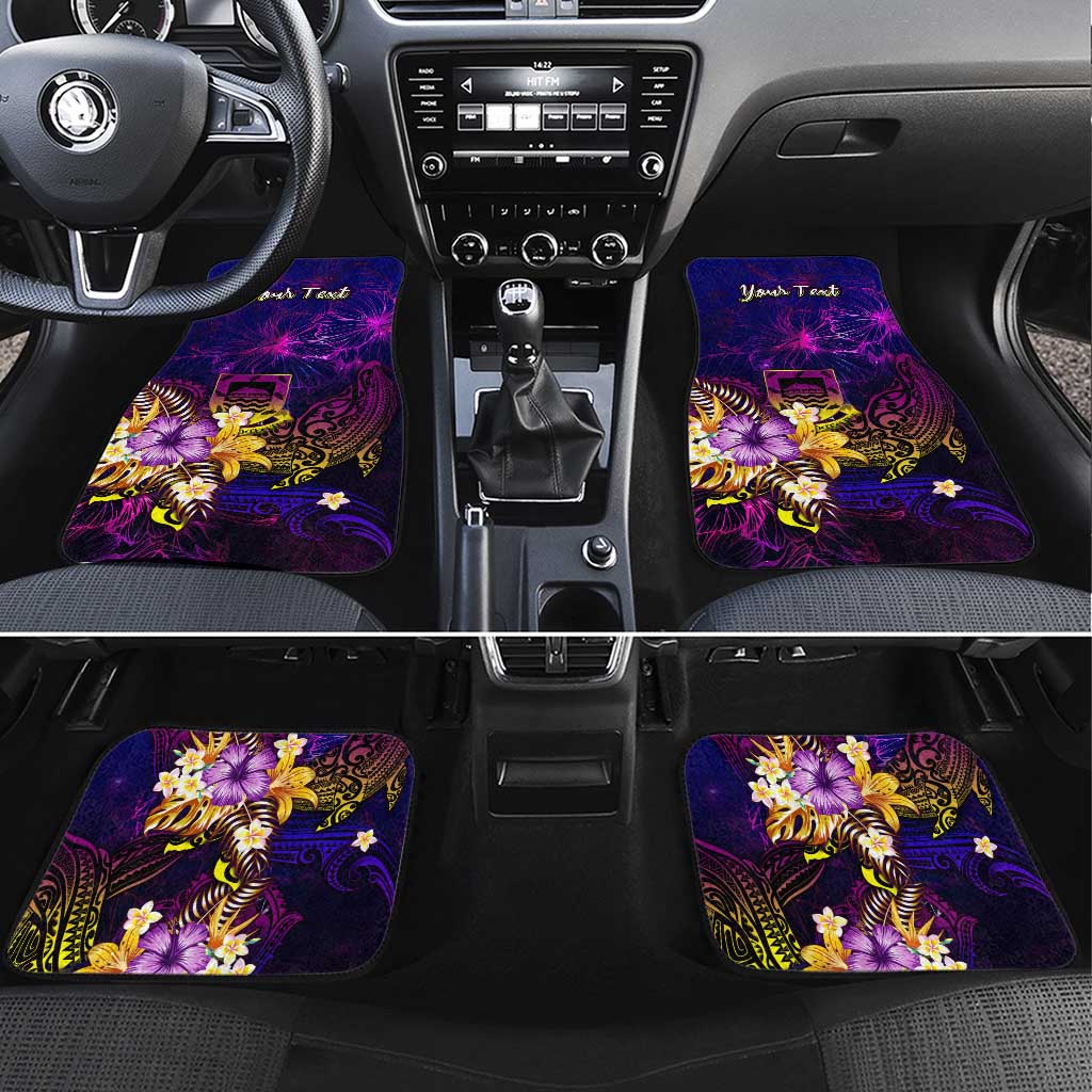 Tuvalu Car Mats Whale Hibiscus Polynesian DT02 Set 4pcs Purple - Polynesian Pride