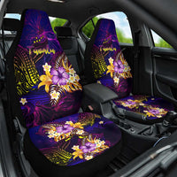 Tuvalu Car Seat Cover Whale Hibiscus Polynesian