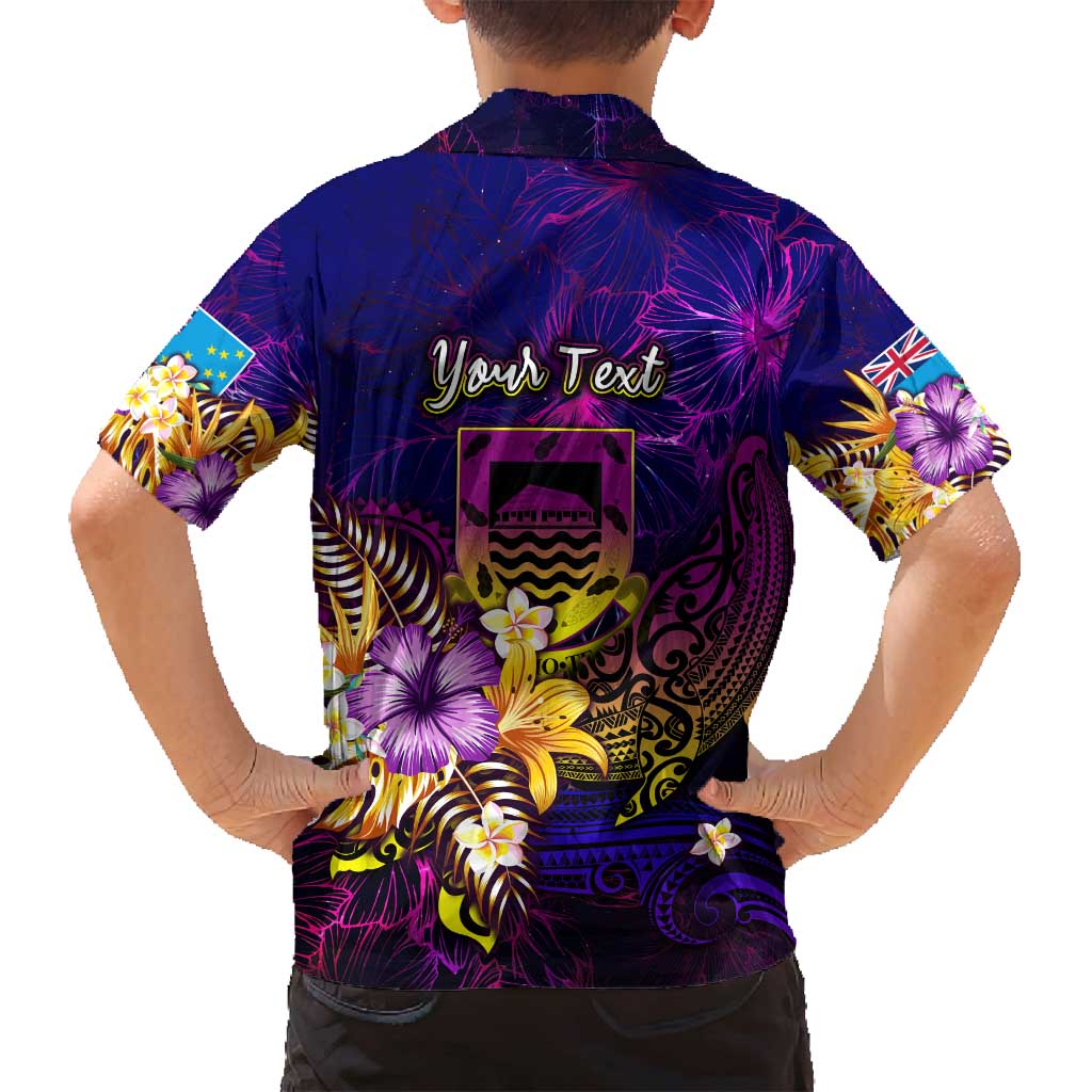 Tuvalu Family Matching Summer Maxi Dress and Hawaiian Shirt Whale Hibiscus Polynesian