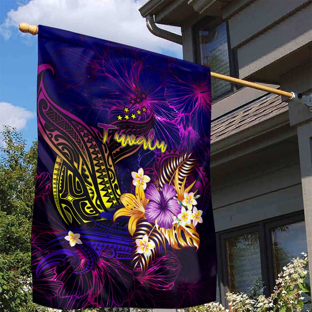 Tuvalu Garden Flag Whale Hibiscus Polynesian DT02 - Polynesian Pride