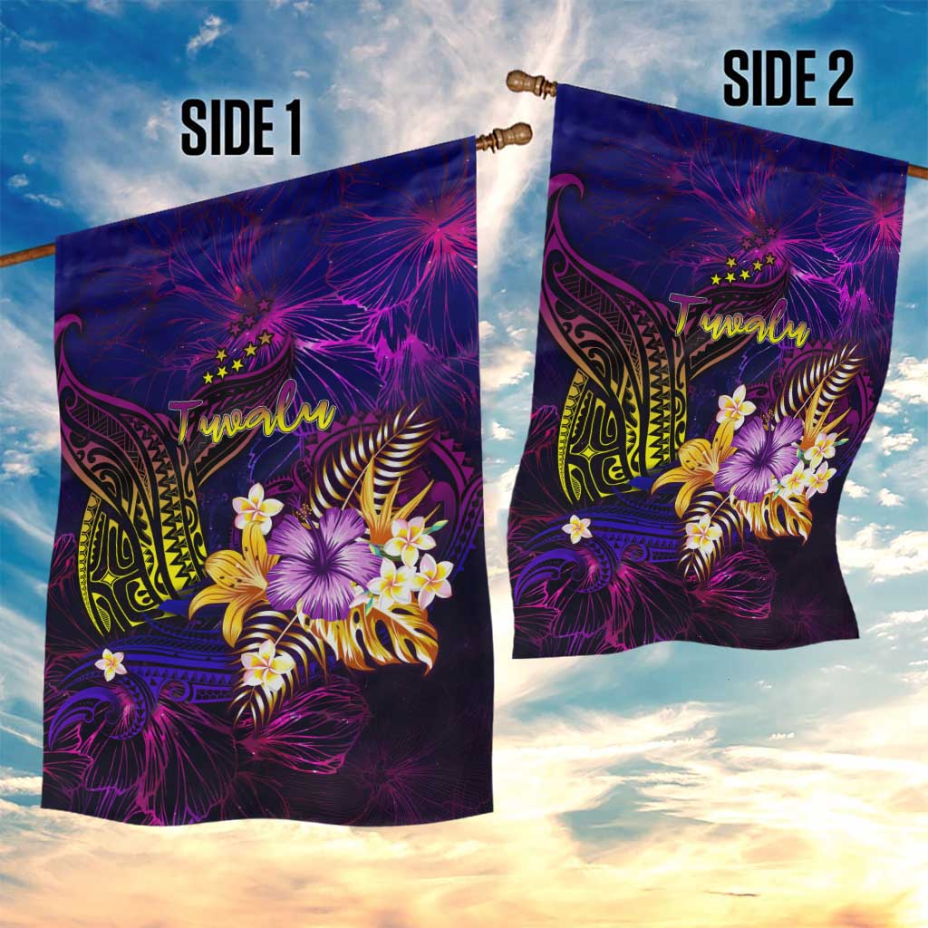 Tuvalu Garden Flag Whale Hibiscus Polynesian DT02 - Polynesian Pride