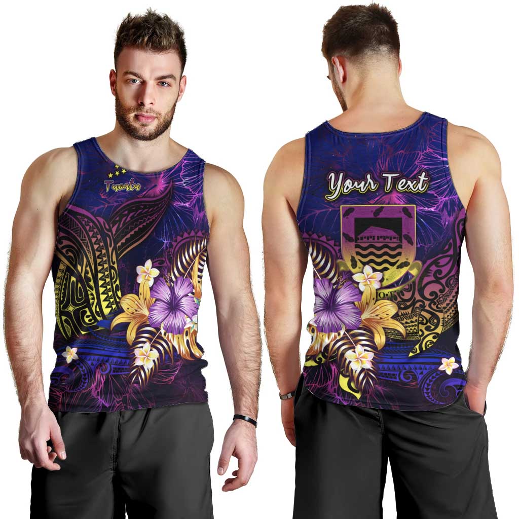 Tuvalu Men Tank Top Whale Hibiscus Polynesian DT02 - Polynesian Pride
